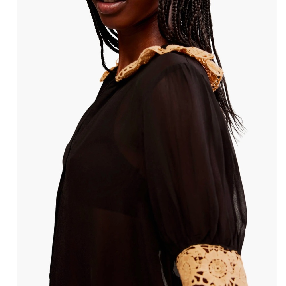 [Free People] Top with Lace detail - Picture 2 of 6